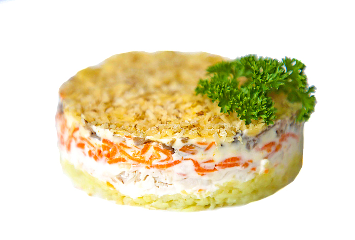 Свежий и пикантный салат с курицей и грибами - рецепт автора Елена Нечепуренко