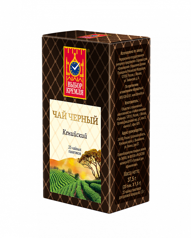 Чай черный кенийский, 25 чайных пакетиков, 37,5 г