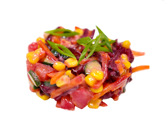 Салат с запеченными овощами и томатами, 100г